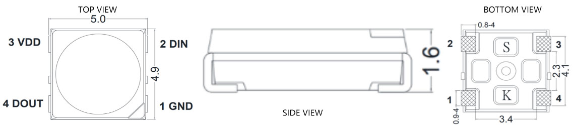 different views of SKC6812RGBW